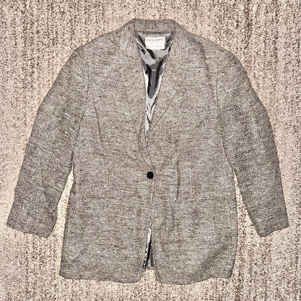 Giorgio Armani Women's Vintage Wool Blend One Button Sports Coat Blazer Jacket